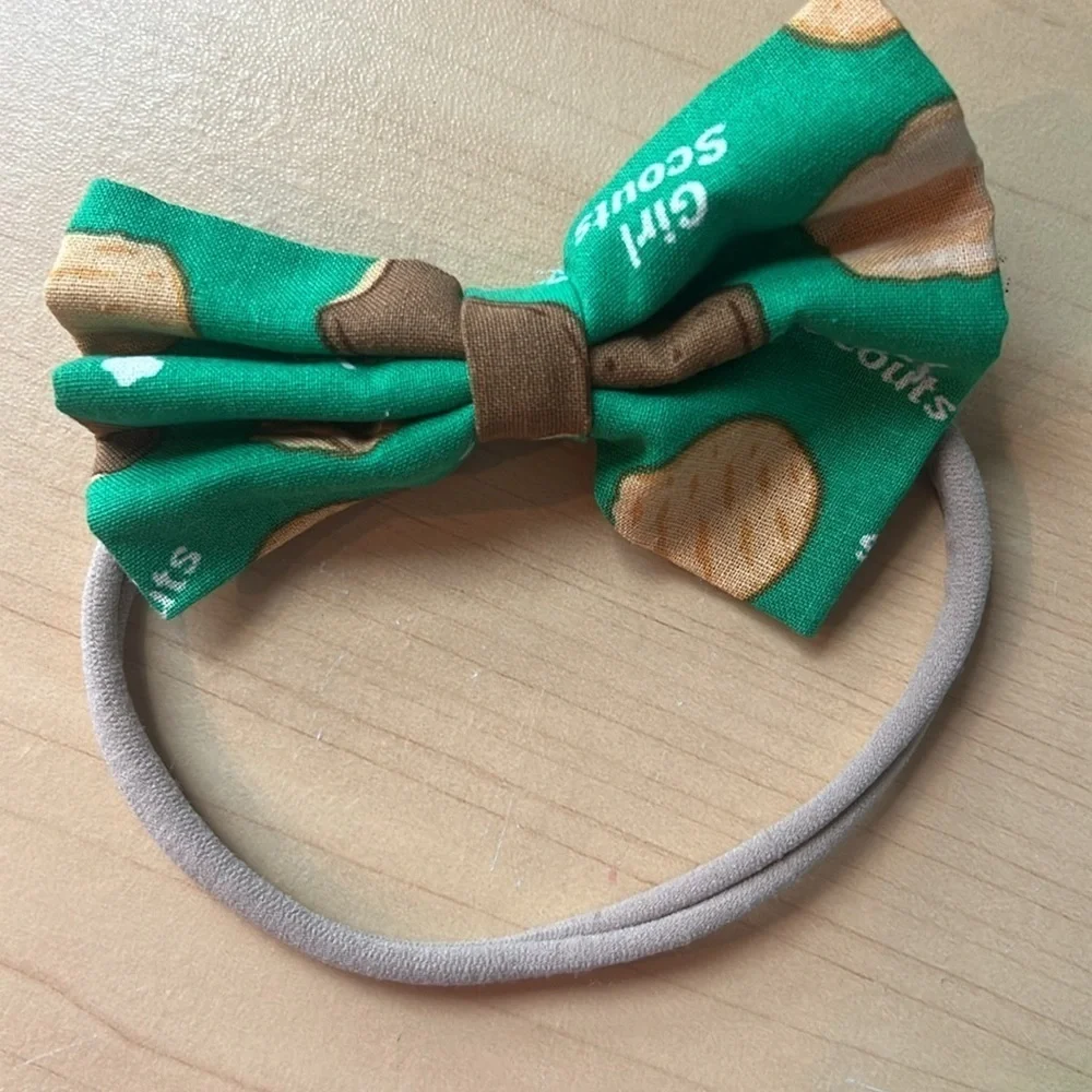 Girl Scouts green ribbon hair bow lot